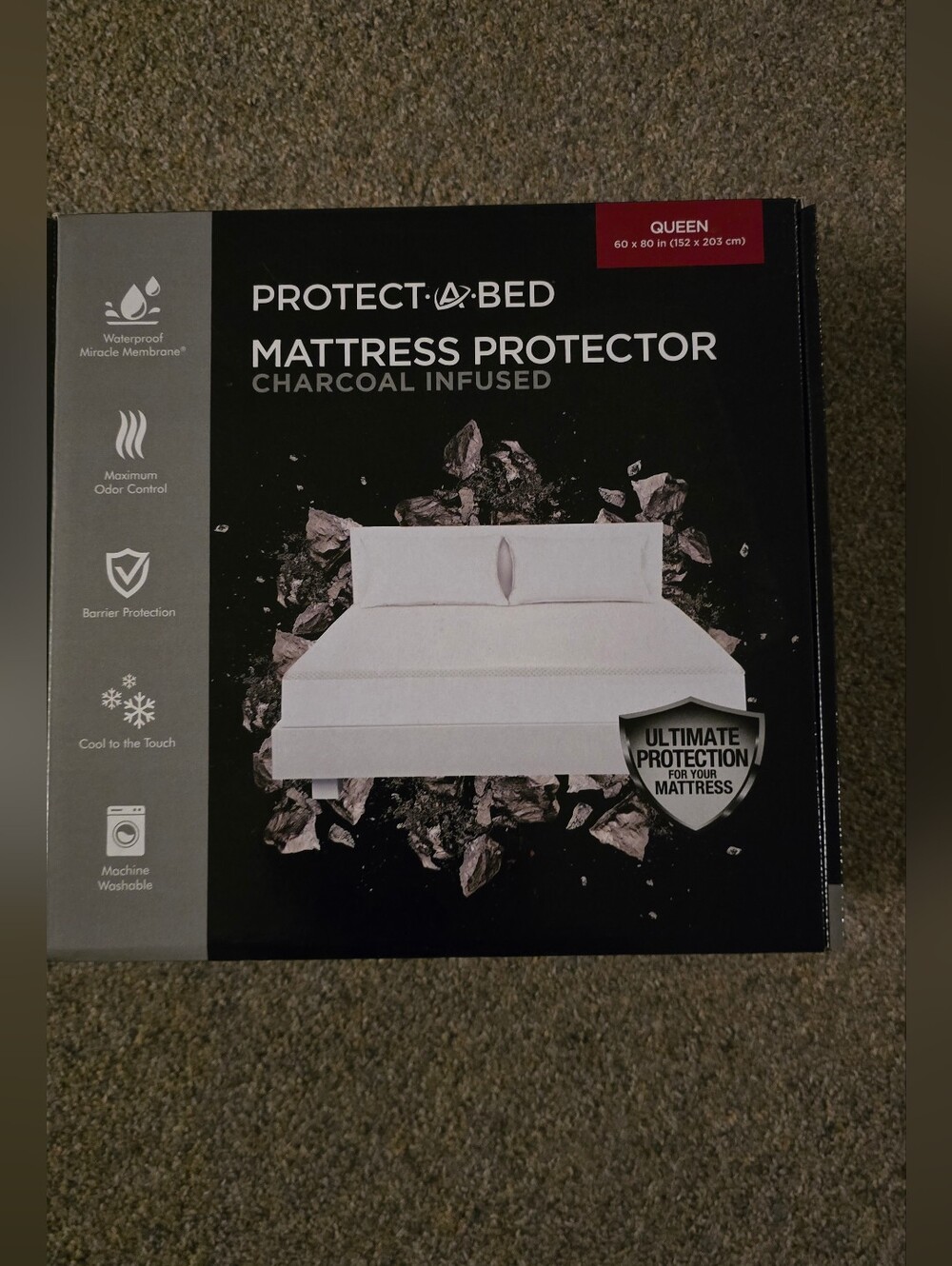 Mattress protector charcoal infused Queen new